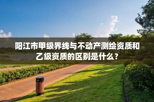 阳江市甲级界线与不动产测绘资质和乙级资质的区别是什么?