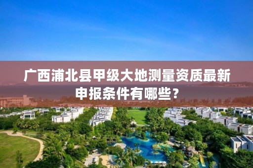 广西浦北县甲级大地测量资质最新申报条件有哪些?