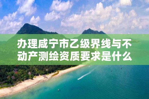 办理咸宁市乙级界线与不动产测绘资质要求是什么呢?