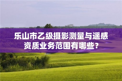 乐山市乙级摄影测量与遥感资质业务范围有哪些?
