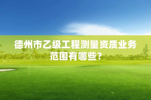 德州市乙级工程测量资质业务范围有哪些?