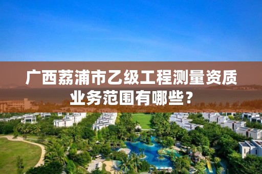 广西荔浦市乙级工程测量资质业务范围有哪些?