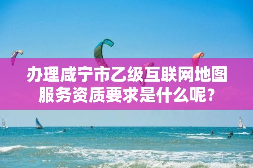 办理咸宁市乙级互联网地图服务资质要求是什么呢?