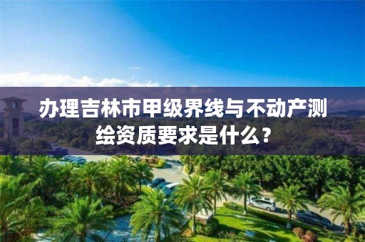 办理吉林市甲级界线与不动产测绘资质要求是什么？