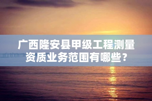 广西隆安县甲级工程测量资质业务范围有哪些?