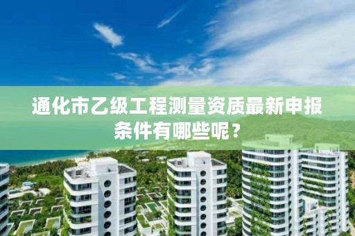 通化市乙级工程测量资质最新申报条件有哪些呢？