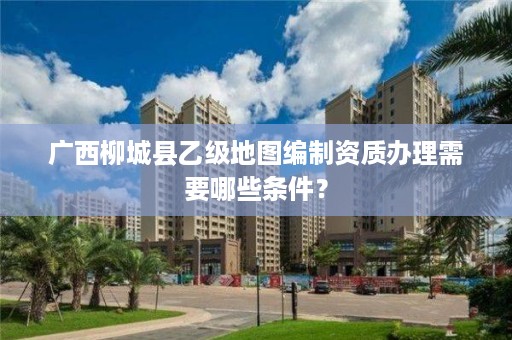 广西柳城县乙级地图编制资质办理需要哪些条件?