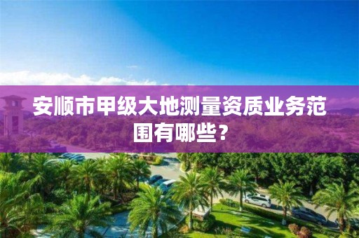 安顺市甲级大地测量资质业务范围有哪些?