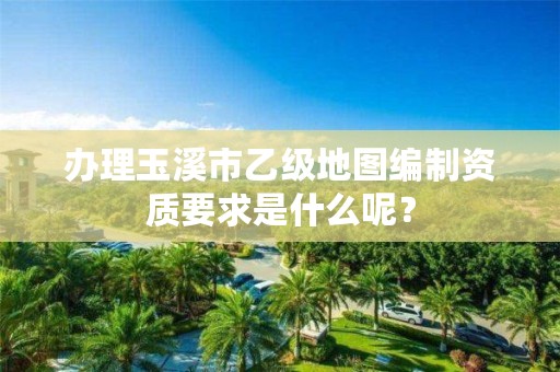 办理玉溪市乙级地图编制资质要求是什么呢？