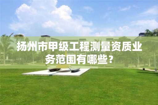 扬州市甲级工程测量资质业务范围有哪些?