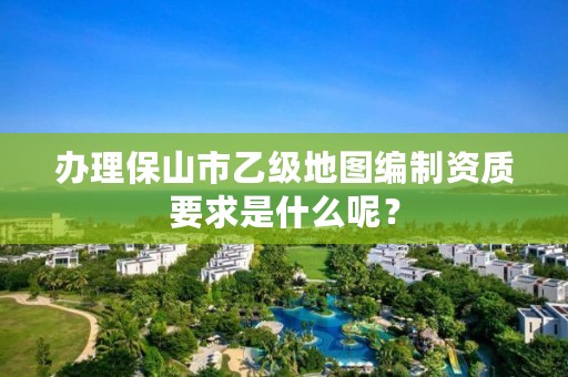 办理保山市乙级地图编制资质要求是什么呢？