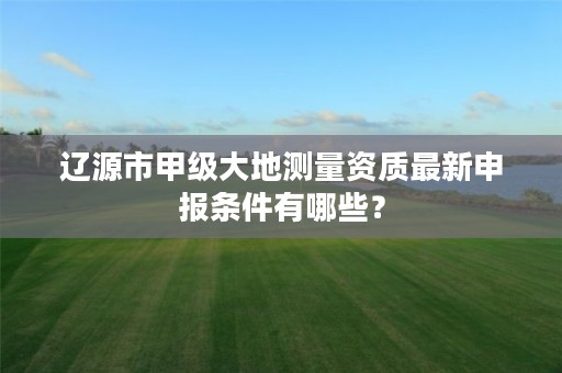 辽源市甲级大地测量资质最新申报条件有哪些？