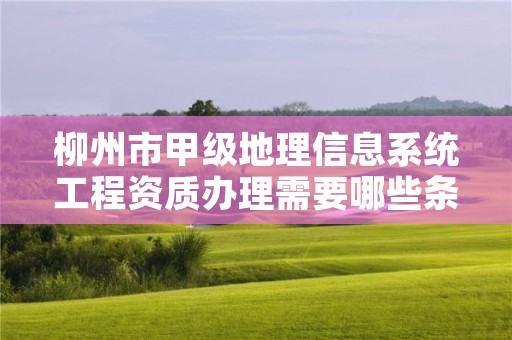 柳州市甲级地理信息系统工程资质办理需要哪些条件?