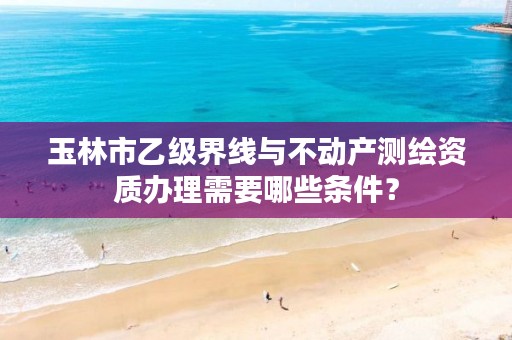 玉林市乙级界线与不动产测绘资质办理需要哪些条件?