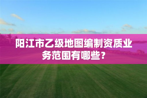 阳江市乙级地图编制资质业务范围有哪些?