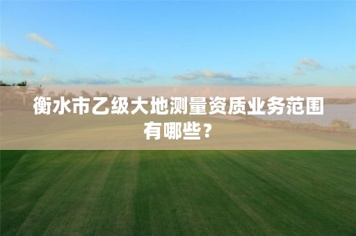 衡水市乙级大地测量资质业务范围有哪些？