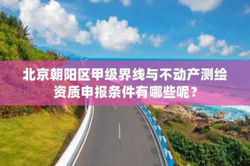 北京朝阳区甲级界线与不动产测绘资质申报条件有哪些呢?