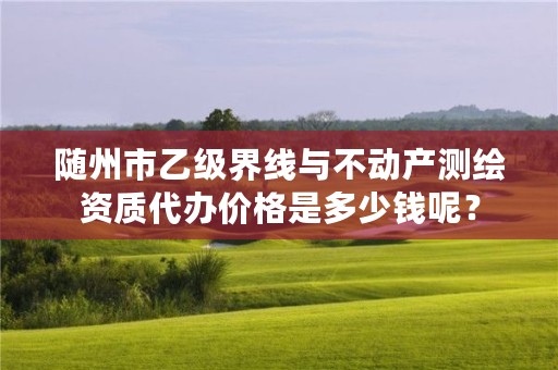 随州市乙级界线与不动产测绘资质代办价格是多少钱呢？