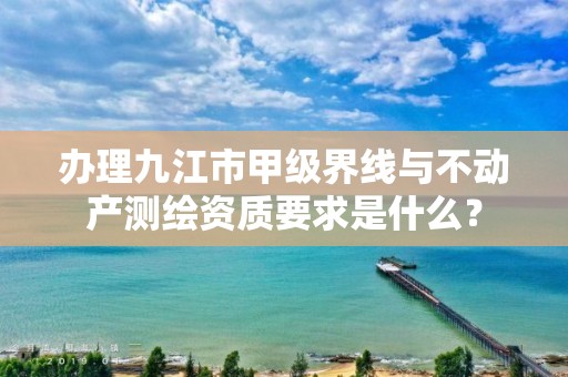办理九江市甲级界线与不动产测绘资质要求是什么?