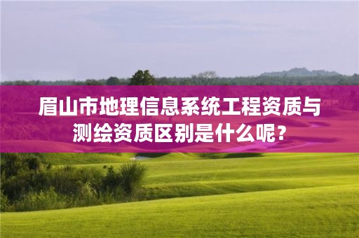眉山市地理信息系统工程资质与测绘资质区别是什么呢？