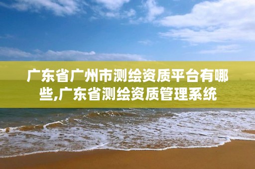 广东省广州市测绘资质平台有哪些,广东省测绘资质管理系统