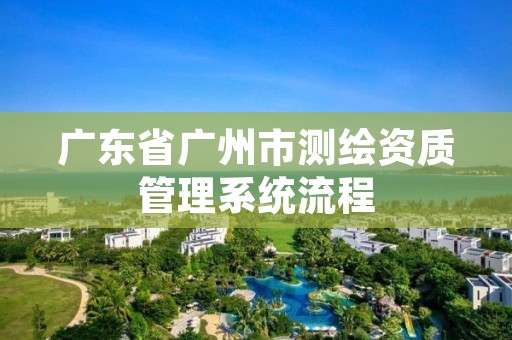 广东省广州市测绘资质管理系统流程