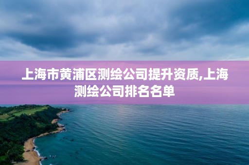上海市黄浦区测绘公司提升资质,上海测绘公司排名名单