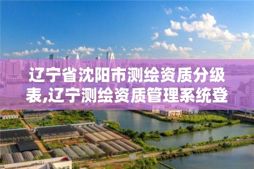 辽宁省沈阳市测绘资质分级表,辽宁测绘资质管理系统登录