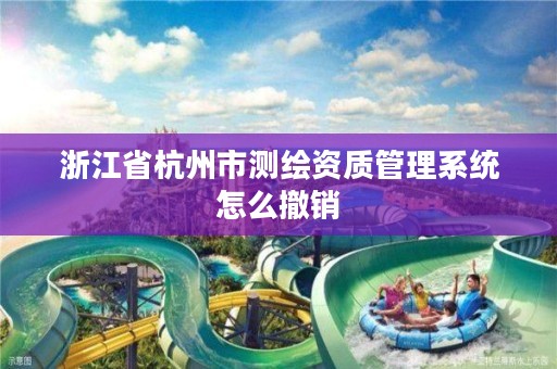 浙江省杭州市测绘资质管理系统怎么撤销