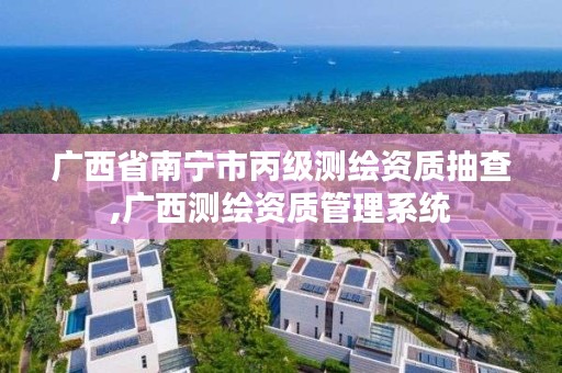 广西省南宁市丙级测绘资质抽查,广西测绘资质管理系统