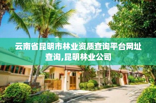 云南省昆明市林业资质查询平台网址查询,昆明林业公司