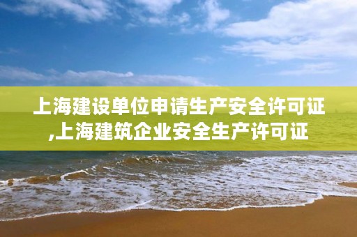 上海建设单位申请生产安全许可证,上海建筑企业安全生产许可证
