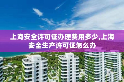 上海安全许可证办理费用多少,上海安全生产许可证怎么办